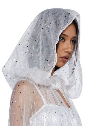 Hide No More Sheer Cape - White