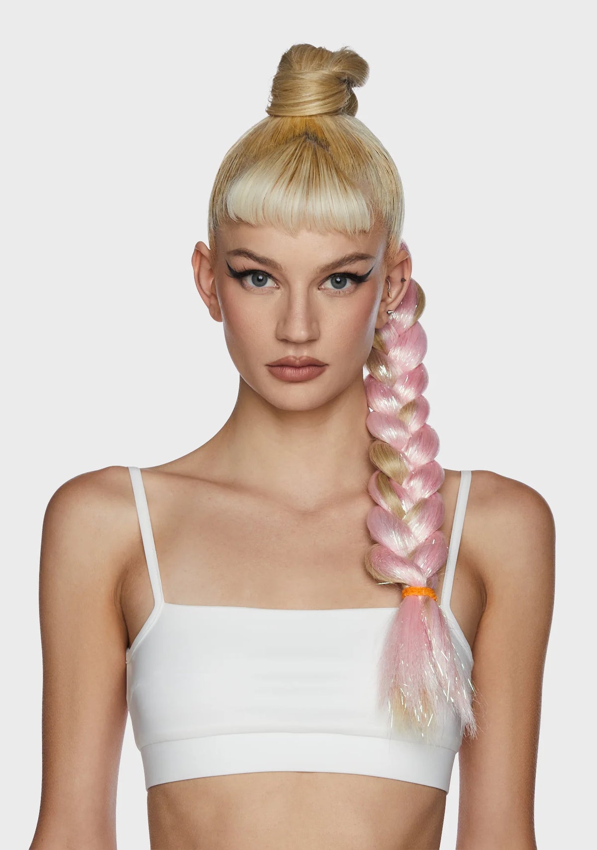 Light Pink Jumbo Braid With Tinsel