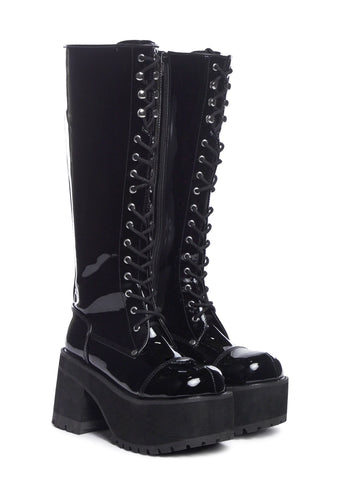 Patent Ranger-302 Knee High Boots