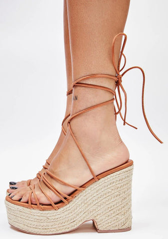 Mocha Life’s A Beach Platform Wedges