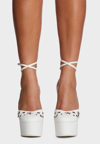 Wide Fit Starry Platform Heels