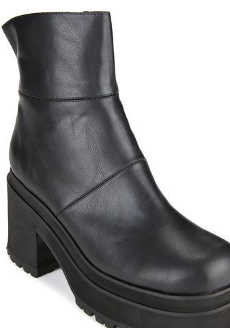 No Excuses Platform Ankle Boots