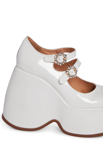 Telly Wedge Heels - White