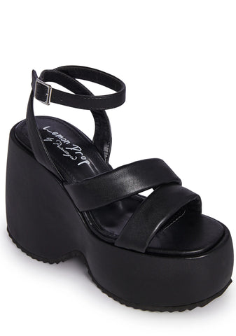 Valentin Platform Wedges - Black