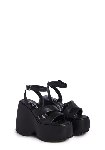 Valentin Platform Wedges - Black