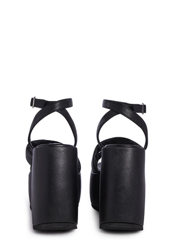 Valentin Platform Wedges - Black