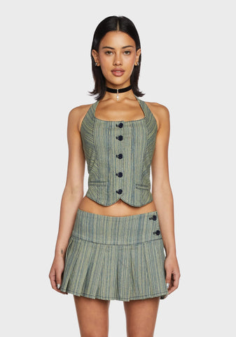 Sliding Doors Pinstripe Vest