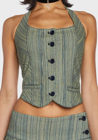 Sliding Doors Pinstripe Vest