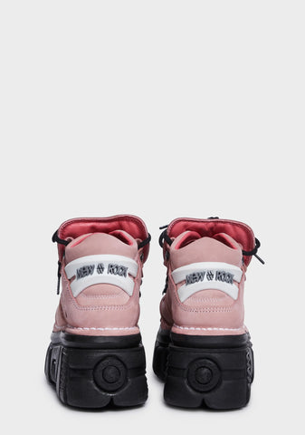 Pink Leather M-106-C128 Ankle Boots