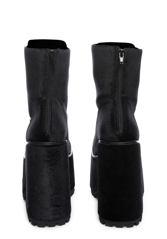 Smash Velvet Platform Boots