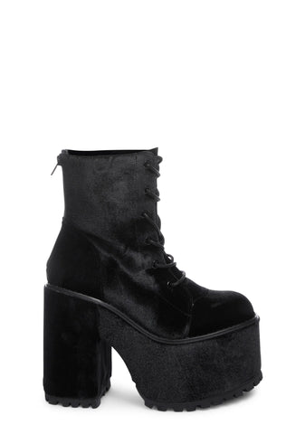 Smash Velvet Platform Boots
