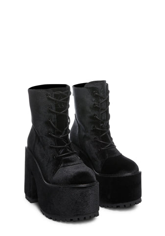 Smash Velvet Platform Boots