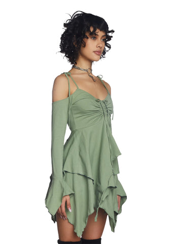 F is For Fairies Handkerchief Dress - Sage