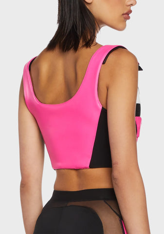 Techno Lacing Corset Top - Pink