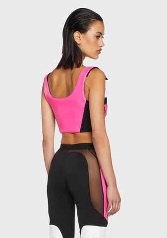 Techno Lacing Corset Top - Pink