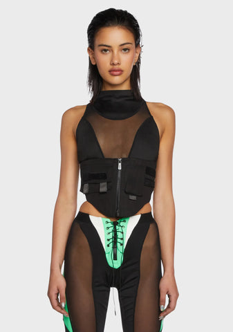 Tactical Corset Top - Black
