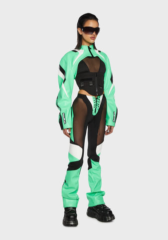 Moto Mesh Pants - Green