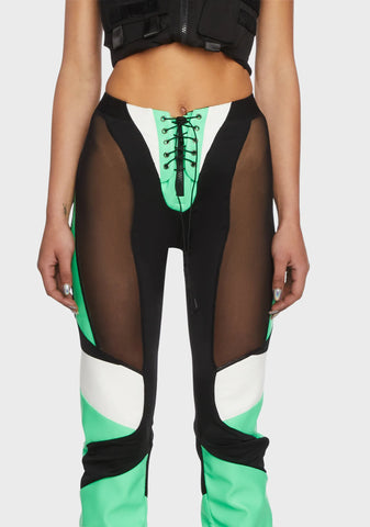 Moto Mesh Pants - Green