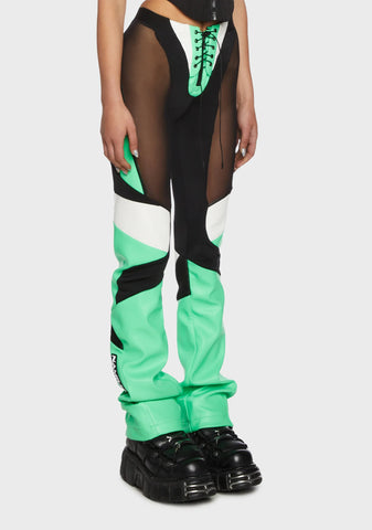 Moto Mesh Pants - Green