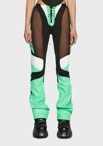Moto Mesh Pants - Green