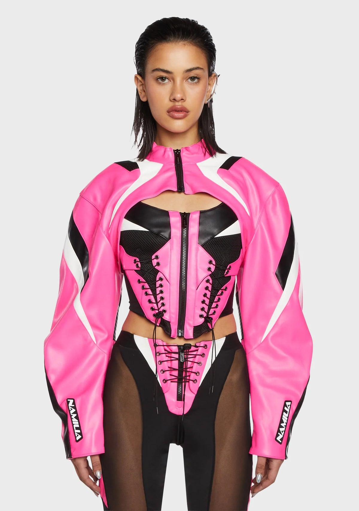 Moto Choker Jacket - Pink
