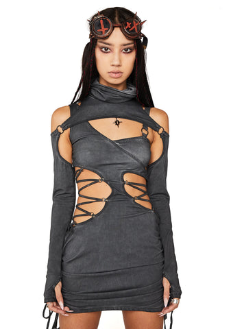 Modulation Cut Out Lace Up Dress Set