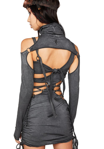 Modulation Cut Out Lace Up Dress Set