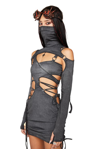 Modulation Cut Out Lace Up Dress Set