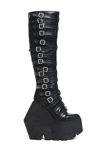 Modulation Strappy Wedge Platform Boots