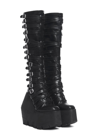 Modulation Strappy Wedge Platform Boots