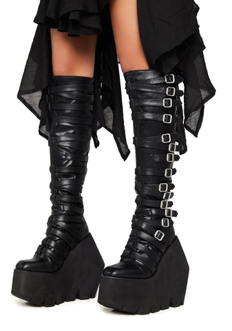Modulation Strappy Wedge Platform Boots