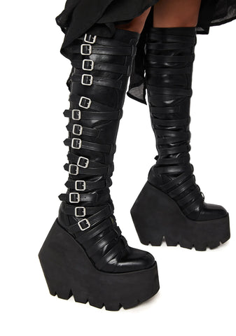 Modulation Strappy Wedge Platform Boots