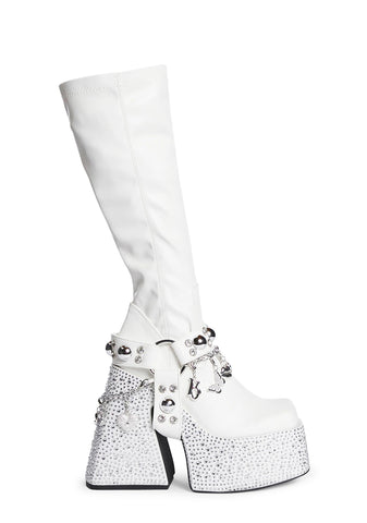 Starrin' N' Stylin' Platform Boots- White