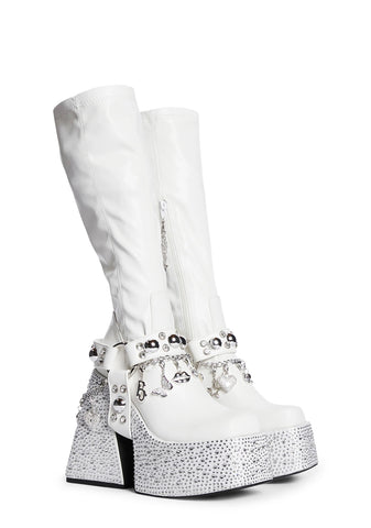 Starrin' N' Stylin' Platform Boots- White