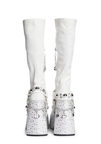 Starrin' N' Stylin' Platform Boots- White