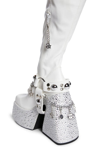 Starrin' N' Stylin' Platform Boots- White