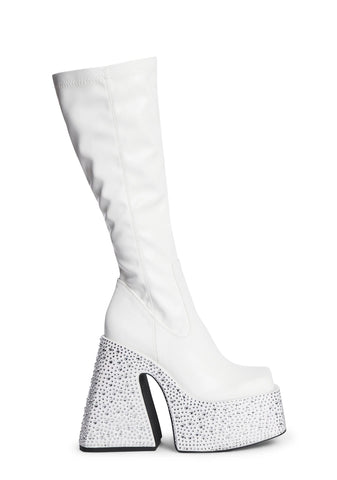 Starrin' N' Stylin' Platform Boots- White