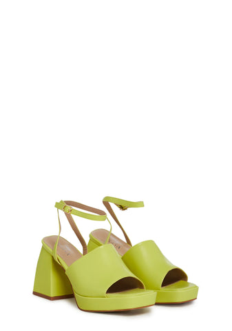 Romantic Ride Block Heels- Green