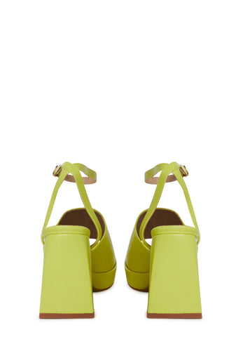Romantic Ride Block Heels- Green