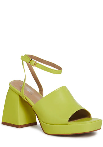 Romantic Ride Block Heels- Green