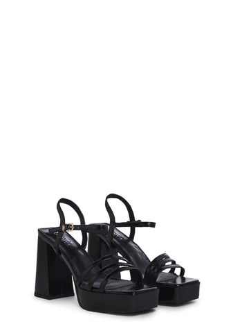 Baby It's You Platform Sandals- Black