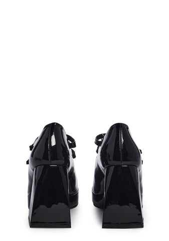 Romantic Harmony Block Heels - Black