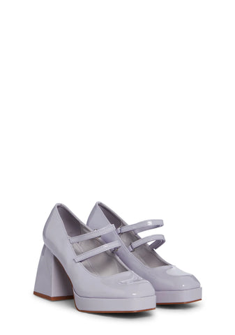 Romantic Harmony Block Heels - Lavender