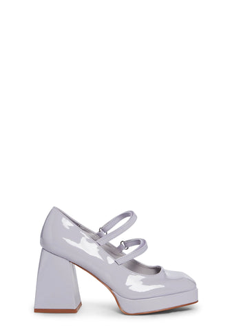 Romantic Harmony Block Heels - Lavender