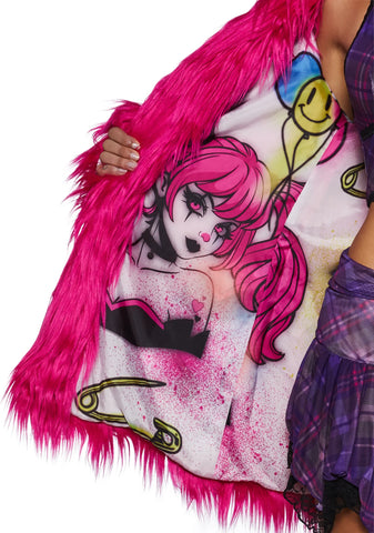 Hot Recipe For Disaster Faux Fur Coat