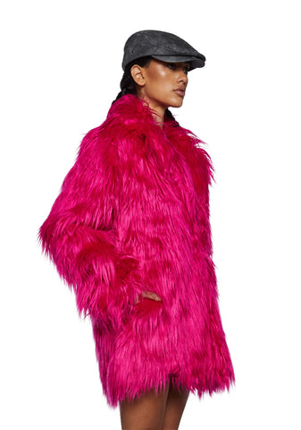 Hot Recipe For Disaster Faux Fur Coat