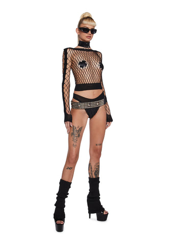 Digital Remnants Lingerie Set - Black