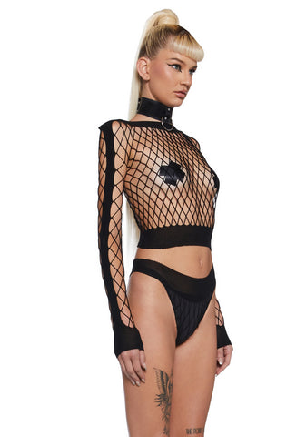 Digital Remnants Lingerie Set - Black