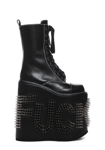Never Censored Platform Boots - Black