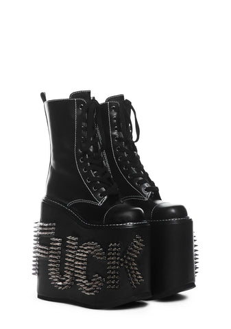 Never Censored Platform Boots - Black